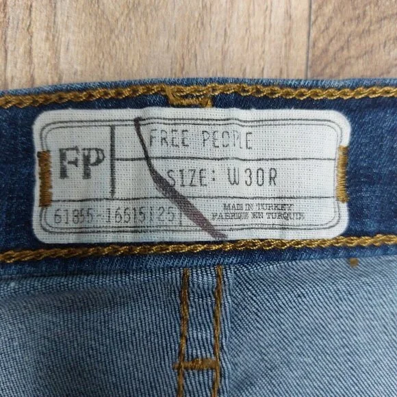 Free People High Rise Stretch Skinny Jeans Sz 30R Dark Wash 61855-16515125 - Picture 15 of 16